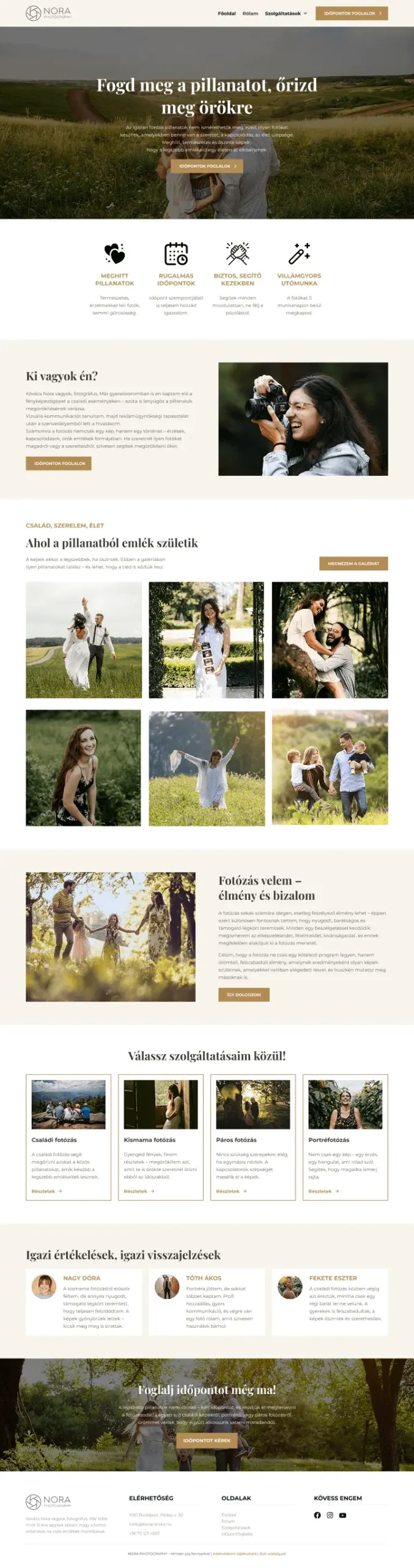 Nora Photography weboldal