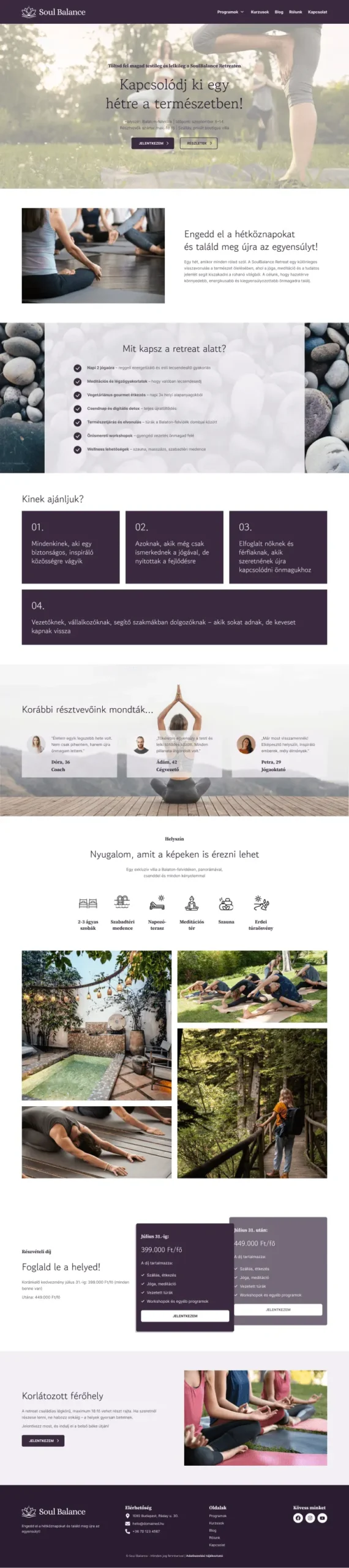 Soul Balance weboldala